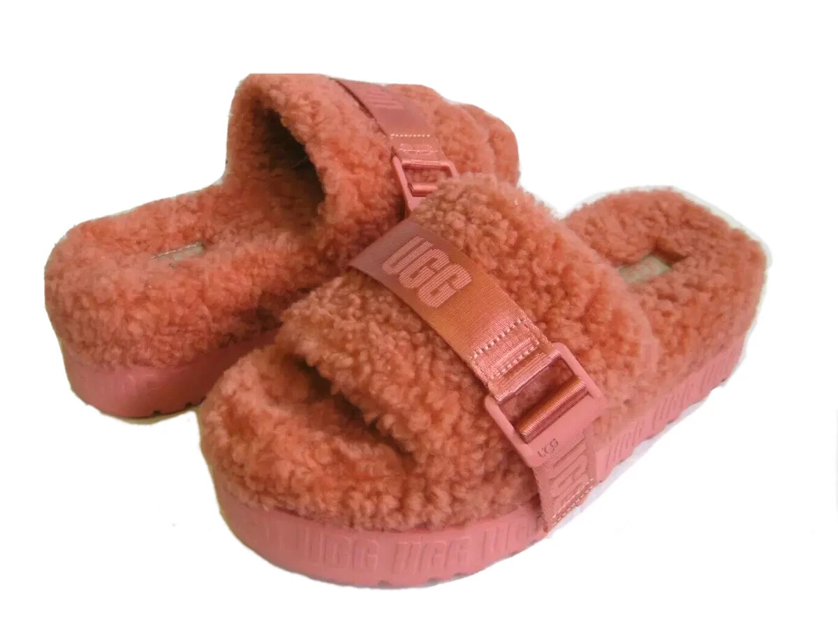 UGG FLUFFITA SLIDE DONNA ROSA FIORE US 7 UK 5 EU 38 JP 24