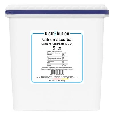 DISTREBUTION Natriumascorbat 0,1-25 kg Antioxidationsmittel Pulver Glutenfrei Vegan Vitamin C
