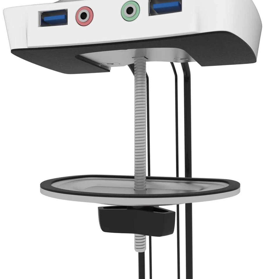 Bestar Universel Dual Monitor Arm with Pistons - White - AK-MA01D-17 - Image 2 of 4