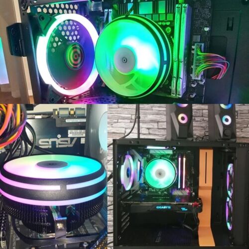 Aigo CPU Cooler 120mm PWM Fan RGB 12V 4Pin RGB Air CPU Cooling Computer Quiet PC - Picture 3 of 7