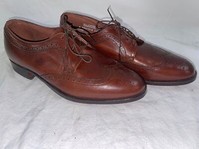 靴 NOS 70s service shoe made by The Hanover VTG 70S NEW MENS 8 HANOVER MASTER FLEX BROWN OXFORD WINGTIP