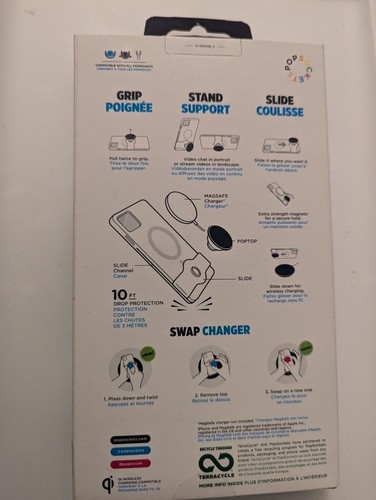 Popsockets PopGrip Coque Téléphone Slide pour iPhone 12 Pro Max avec Magsafe - Photo 2 sur 2