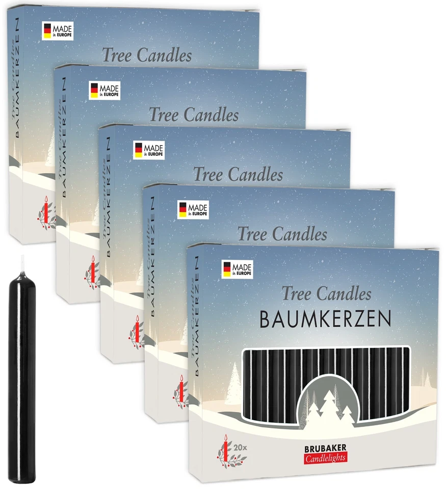 BRUBAKER 100er Pack Baumkerzen Wachs 12 mm Ø Weihnachtskerzen für den Christbaum - Bild 2 von 4