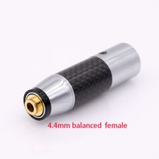 Chrome finish Carbon 4 pin XLR to 4.4mm female adapter gold plated Balanced Plug