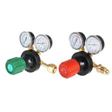 Dual Welding Gas Gauges, Oxygen (CGA-540) and Acetylene (CGA-510) Regulators