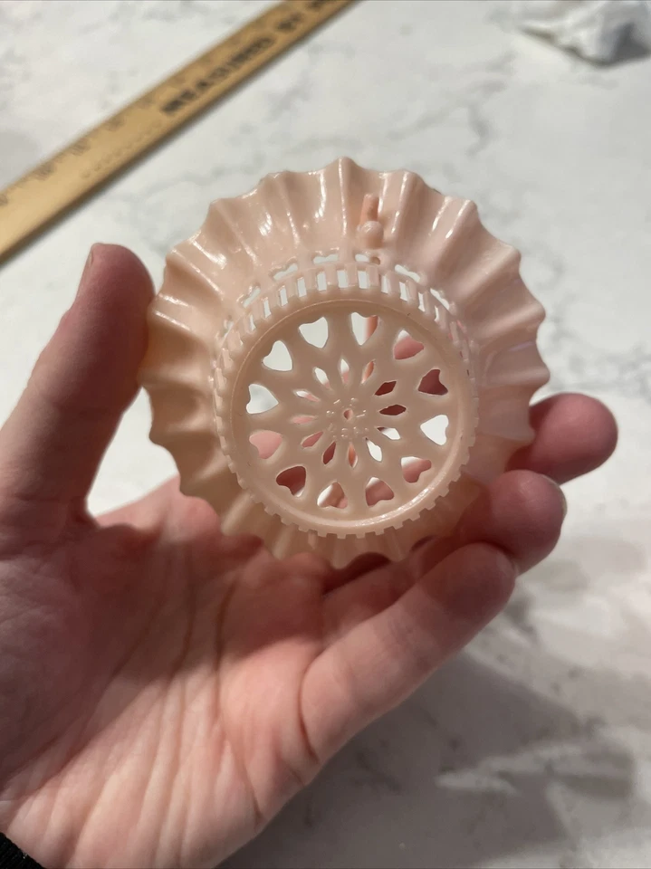 Tazas de tuerca de plástico vintage cesta fiesta favor rosa Foto 2 de 4