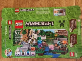 LEGO Minecraft The Iron Golem 21123 100% Complete w/ Manual And Box