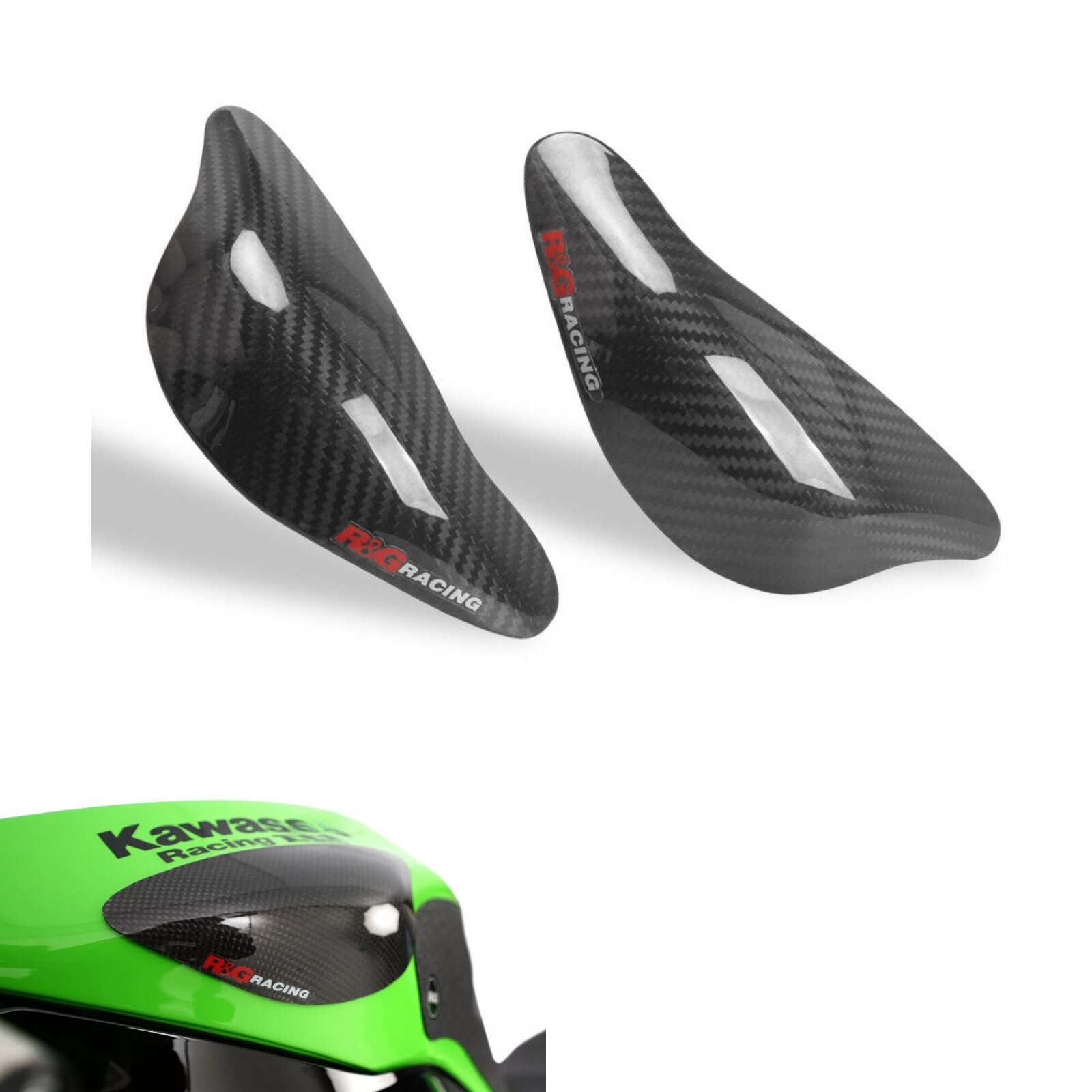 For Kawasaki ZX6R ZX-10R 19-24 Real carbon fiber fuel tank guard slider Cover 