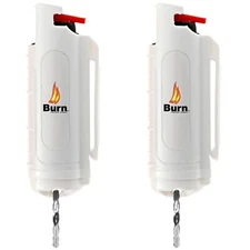 2 Pack Burn Pepper Spray for Self Defense 1/2oz Police Strength White