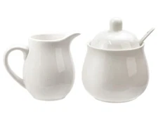 Ceramic Colorful Creamer and Sugar Set with Lid Spoon Coffee Serving Set