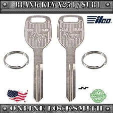 2 New Keys For Subaru Baja / Forester / Legacy / Outback -Blank SUB1 / X251