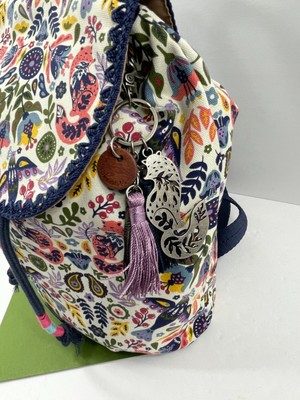 Sakroots Hermosa Canvas Backpack Sakroots Hermosa Canvas Folder Flap Backpack Purse Fox Otomi  main image 3