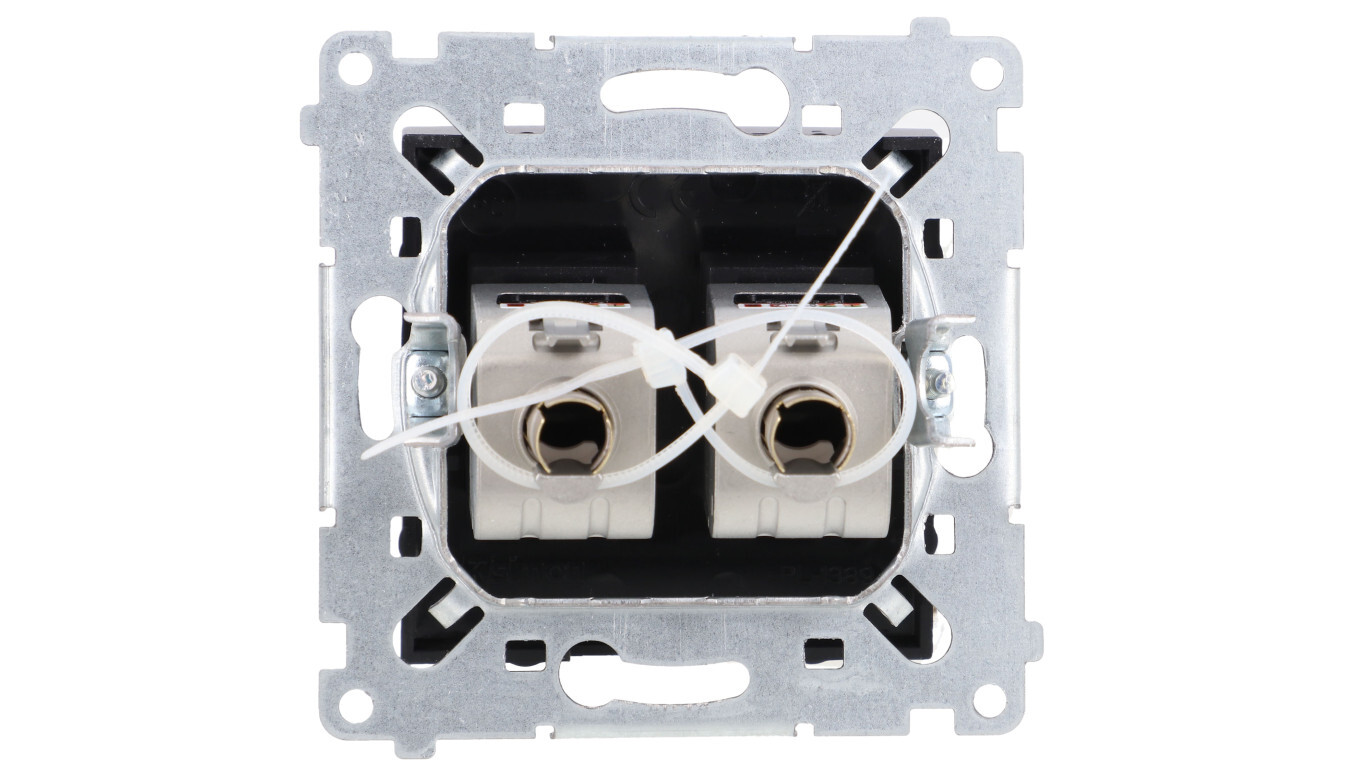 Simon 54 Double RJ45 computer socket, category 6, shielded with dust cove /T2UK