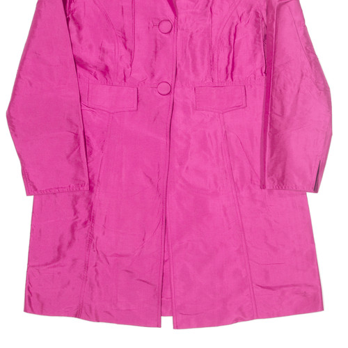 BAUM COLLECTION Womens Overcoat Jacket Purple Silk S - Picture 5 of 6