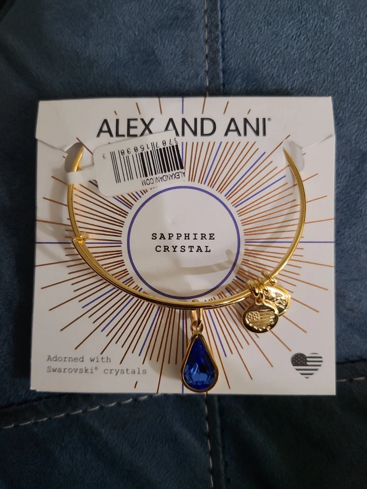 Brazalete expandible dorado piedra natal Alex And Ani septiembre A09EB248G Foto 2 de 4