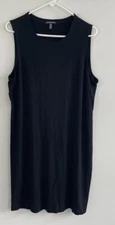 Eileen Fisher black shift dress sleeveless womens XL jersey knit tank S17VF
