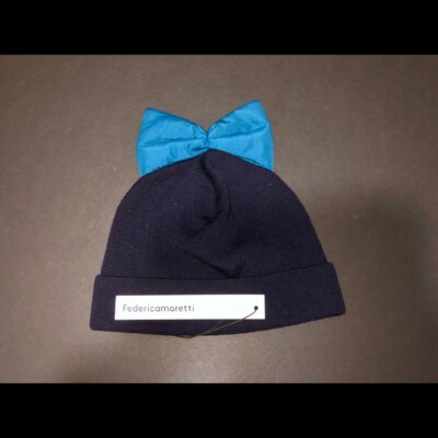 Federica Moretti knit beanie with bow s-l400.jpg main image 2