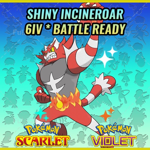 ✨ SHINY INCINEROAR ⚡ INDIGO DISK ⚡ 6 IV * BATTLE READY POKEMON SCARLET VIOLET ⚡