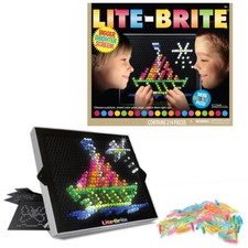 LITE BRITE Classic 200 Colored Pegs LED Lights Art Crafts Kit Kids Message Board