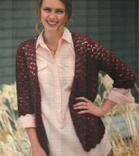 SANGRIA CARDIGAN SWEATER 6 SIZES WOMEN'S CROCHET PATTERN INSTRUCTIONS