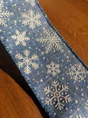 Band Drahtkante 63mm Weihnachten Geburtstag Satin Glitzer Schneeflocken Gonks Samt