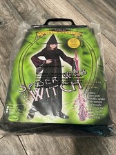 Fun World Kids Velvet Collection Spider Web Witch Costume Size L 12-14
