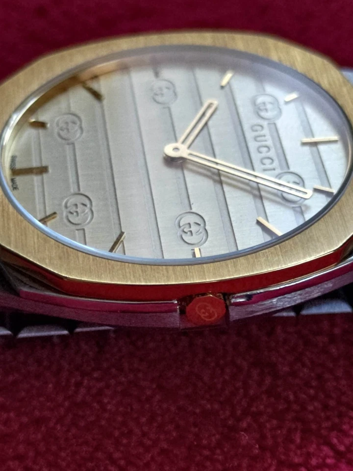 Reloj Gucci Fino 25H YA163405 Unisex Acero Dos Tonos Dorado Delgado 38 mm Foto 3 de 4