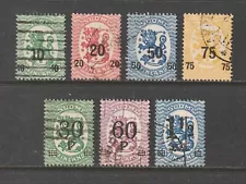 Finland, 1919-1921, Scott #s 119 | 126, Used, 7 Different, Surcharged Values