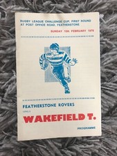Featherstone v Wakefield Challenge cup rugby league programme 1975/76 Season