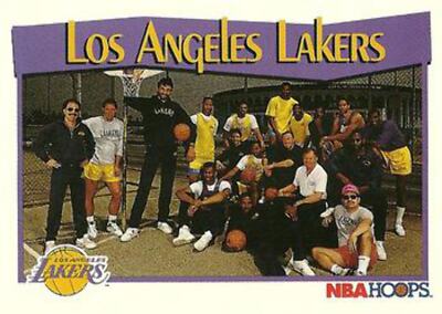 #286 Los Angeles Lakers - Los Angeles Lakers - 1991-92 Hoops Basketball ...