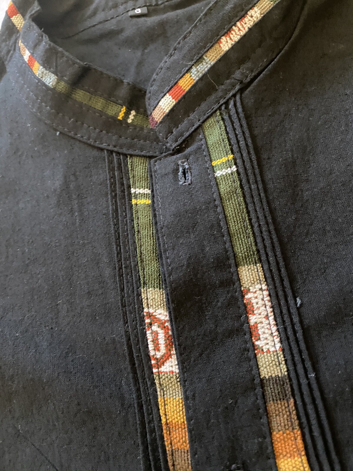 Tribal Patterned Black Button Up - X Large - image 2