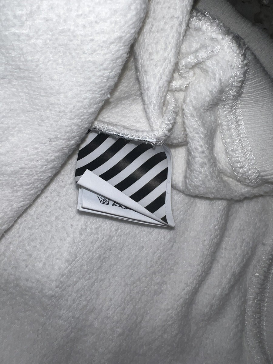 Off White Tape Arrows Hoodie White Size Small Authetic Great