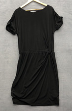 Ellen Tracy Dress Medium Black Short Cuff Sleeves Casual