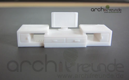 1 Model Furniture TV Set White for Diecast Models 1:50, Model Railway O Gauge