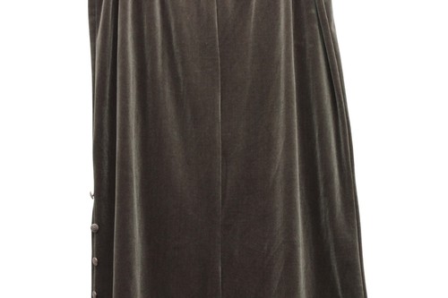 Vintage 90s Y2K Velvet Maxi Skirt Size 18 Green Boho Grunge Pull On Stretch USA - Picture 7 of 10