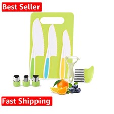 9PCS Montessori Kitchen Tools Cookware Baking Toy, Kids Knife Set for Real Co...