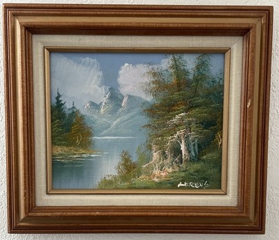 額縁 IT WAS WORTHWHILE DOING THIS Vintage Oil Canvas Original Painting Framed 15x13 8x10 Signed