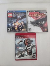 PS3 Games Bundle: LEGO The Hobbit + God of War III + Skate 3 - Tested Used