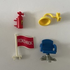 Rokenbok Lot Building Pieces Parts Flag, Light, Fire Extinguisher, and Chair