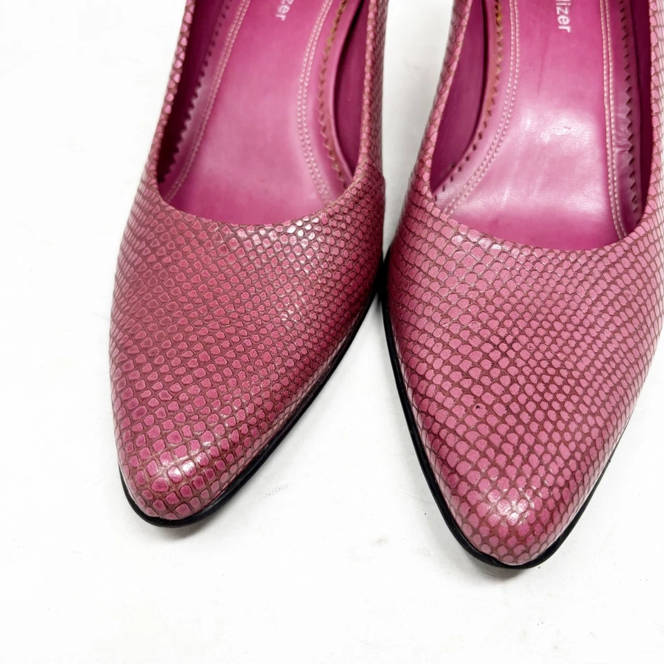 Zapatos de salón Naturalizer rosa piel de serpiente en relieve punta gatito tacón talla 10 Foto 2 de 4