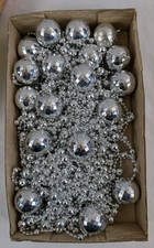 Vintage Plastic Mirror Disco Ball Beaded Door Curtain with Hangers READ