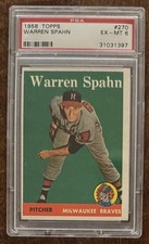 1958 Topps  Warren Spahn #270  PSA 6 EX MT