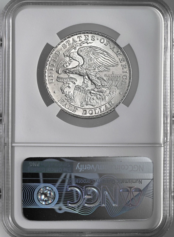 1918  50C LINCOLN SILVER HALF DOLLAR  NGC UNC DETAILS "CLEANED"  #8405243-036 - Image 4 of 4