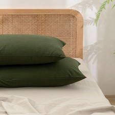 100 Washed Cotton Pillowcase for Hair and Skin Linen Feel Soft Comfortable