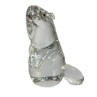 Steuben Glass Very Large Beaver Figurine Garnet Eyes Signed Gorgeous HEAVY 6.5"