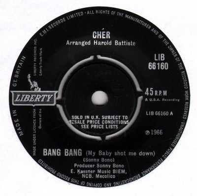 Cher - Bang Bang (My Baby Shot Me Down) (7'', Single)