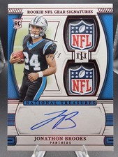 1/1 Jonathon Brooks Rookie On Card Auto Dual Shield Patch 2024 RC 🔥