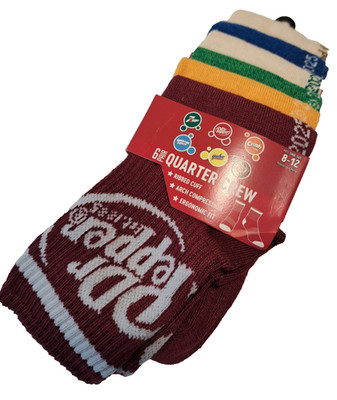 Dr Pepper Crush Hawaiian Punch 6 Pair Adult Socks Quarter Crew Ankle Socks New