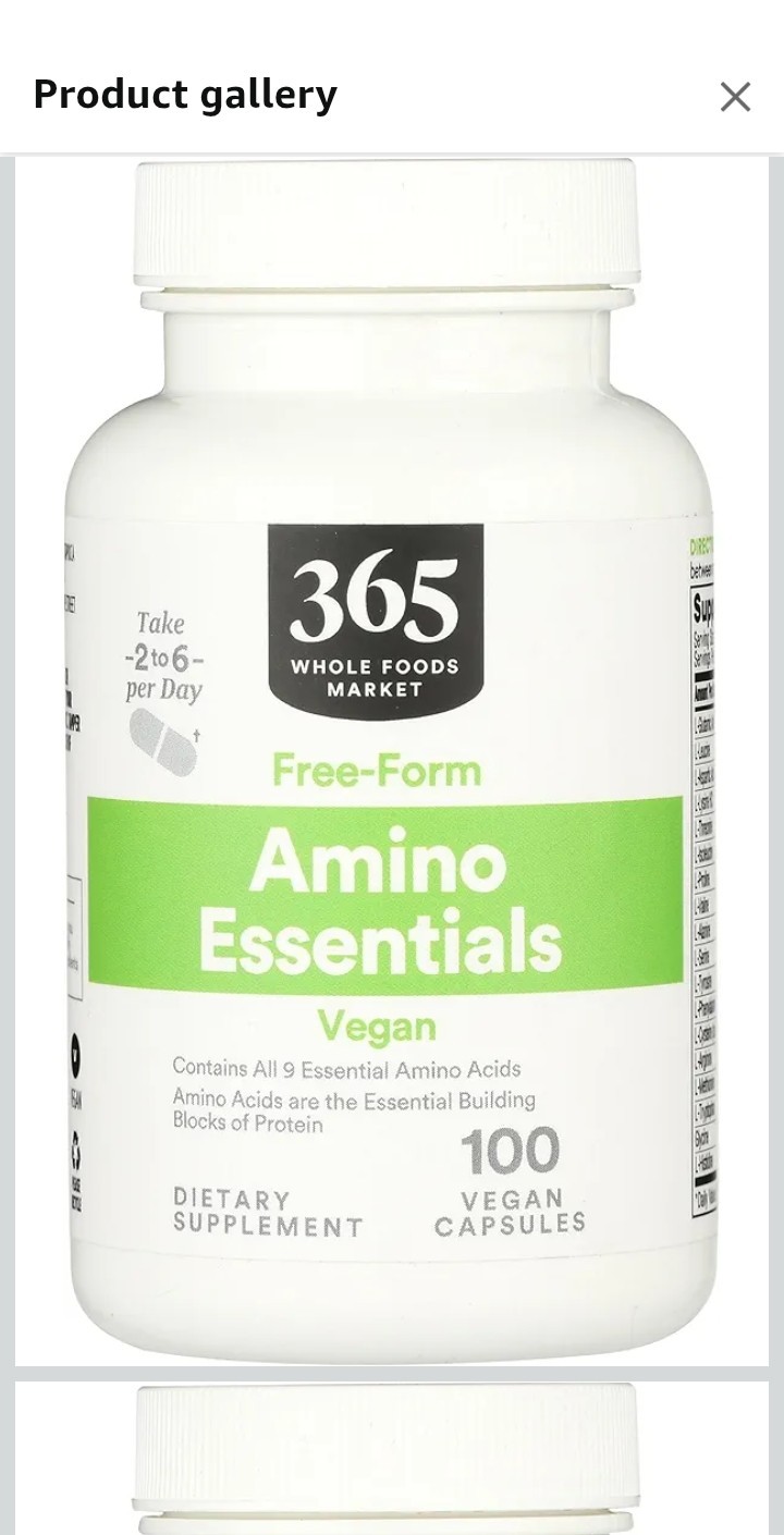 2 Pack 365 Amino Essentials: 100 Capsules of Pure Amino Acids. Vegan Exp 05/2027 thumbnail 2
