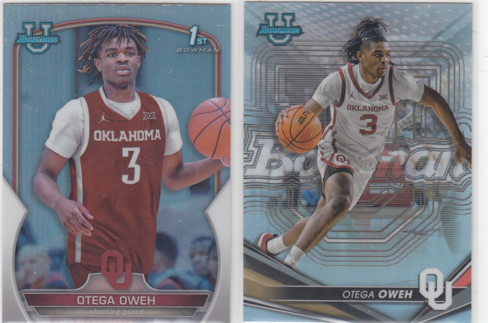 2023 Otega Oweh Bowman Chrome U ROOKIE REFRACTOR Lot #77 #20 - Kentucky Wilcats